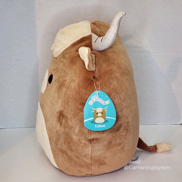 CALTON 🐮 Brown Highland Cow Original Squishmallow By Kellytoy NWT - Picture 4 of 8